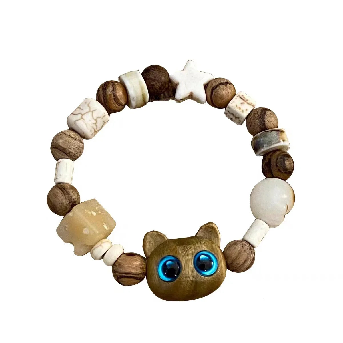 Matching Bracelets Couples Women Men Luminous Cute Cat Friendship Bracelete Black White Cat Head Bangles Glow in the Dark Gift
